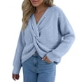 thumbnail image 2 of BILIKEYU Women's Casual V Neck Long Sleeve Loose Knitted Sweater, Sweaters for Women, Women Fall Clothes, Sweatshirt for Women, 2 of 5
