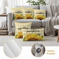 thumbnail image 5 of Sunflowers Outdoor Pillow Covers 20x20 Set of 2,Waterproof Patio Throw Pillowcase Protectors,Yellow Plaid Sunshine Vintage Country Bee Decorative Pillow Shams Cushion Covers for Seat Bed Couch Sofa, 5 of 8