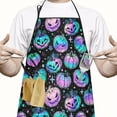 thumbnail image 2 of Colorful Halloween Pumpkins Pattern Apron-Garden Aprons for Women with Pockets-Cotton Linen Waterproof Kitchen Cooking Gardening Aprons Adjustable for Kitchen,Cooking,BBQ and Salon 33"x27", 2 of 5