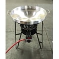 thumbnail image 1 of 22" Large Mexican Style Concave Comal Griddle Outdoor Cooking Disc Wok Stainless Steel Set Propane Burner adj. Fire Stove & Heavy Duty Metal Stand Ideal Restaurant Style Tacos Grilling or Stir Fry, 1 of 5