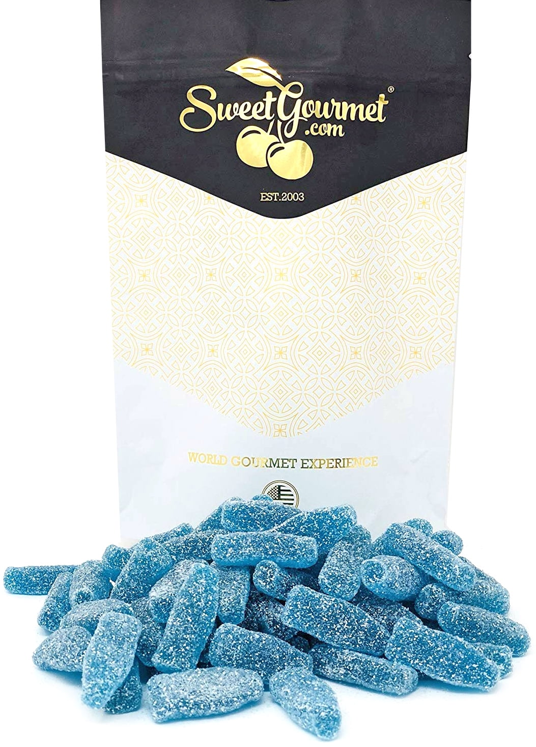 Sweetgourmet Sour Blue Soda Bottles Blue Raspberry Bulk Candy 1 Pound