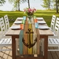 thumbnail image 4 of Table Runners 72 Inches Long Dress Scarves, Nautical Anchor Farmhouse Kitchen Table Runner, Coffee Tablerunners, Farmhouse Vintage Old Wooden Grain 14x72 Inch, 4 of 9