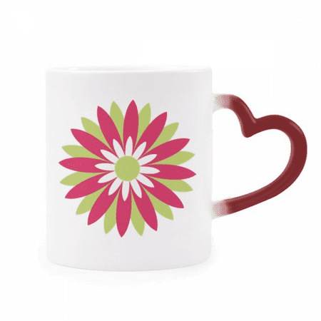 

Red Flower Circular Heat Sensitive Mug Red Color Changing Stoneware Cup