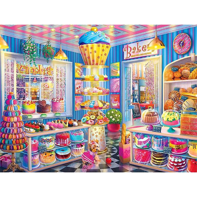 Juego de pintura de diamante 5D para niños adultos de 30 x 40 cm, pastelería colorida, bordado de diamantes completo, imágenes de manualidades de punto de cruz, lienzo de cristal