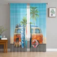 thumbnail image 2 of Surf Diving Beach Van Tulle Curtains for Living Room Bedroom ration Modern Chiffon Sheer Voile Kitchen Window Curtain, 2 of 7