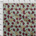 thumbnail image 2 of oneOone Cotton Silk Dusty Green Fabric Banana & Strawberry Fruits Quilting Supplies Print Sewing Fabric By The Yard 42 Inch Wide, 2 of 4