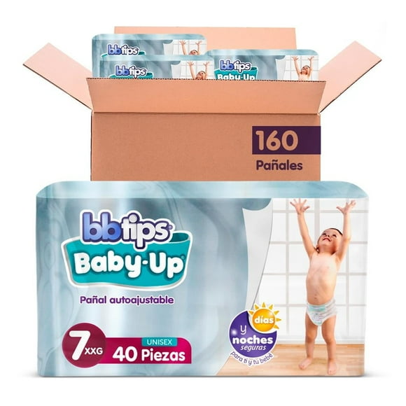 Pañal Autoajustable Bbtips Baby Up Etapa 7 160 piezas