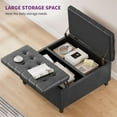 thumbnail image 6 of Dextrus 16.14'' H Coffee Table Square Storage Ottoman, Dark Gray Faux Leather, 6 of 6