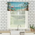 thumbnail image 3 of Pink Flamingo Curtain Valance for Kitchen Tropical Palm Tree Beach Summer Window Valance for Living Room Bedroom, Kitchen Valance Rod Pocket Window Curtain 54 by 18 in, 1 Panel, 3 of 6