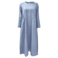 thumbnail image 6 of Prolriy Long Sleeve Dress for Women Muslim Abaya Dress Prayer Dress Full Length Kaftan with Hijab Dubai Maxi Dress Womens Dresses Blue L, 6 of 6