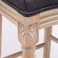 thumbnail image 5 of French Country Dining Chairs Set of 2,Antique Painting Linen Fabric Square Back Dining Chair with Backrest and Beautifully Carved Solid Wood Frame for Living Room,Kitchen,Restaurant,Grey, 5 of 7