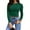 Blackish green, variant on Women's Long Sleeve Stretch Slim Fitted Ribbed T-Shirt Blouse Cut Out Tops