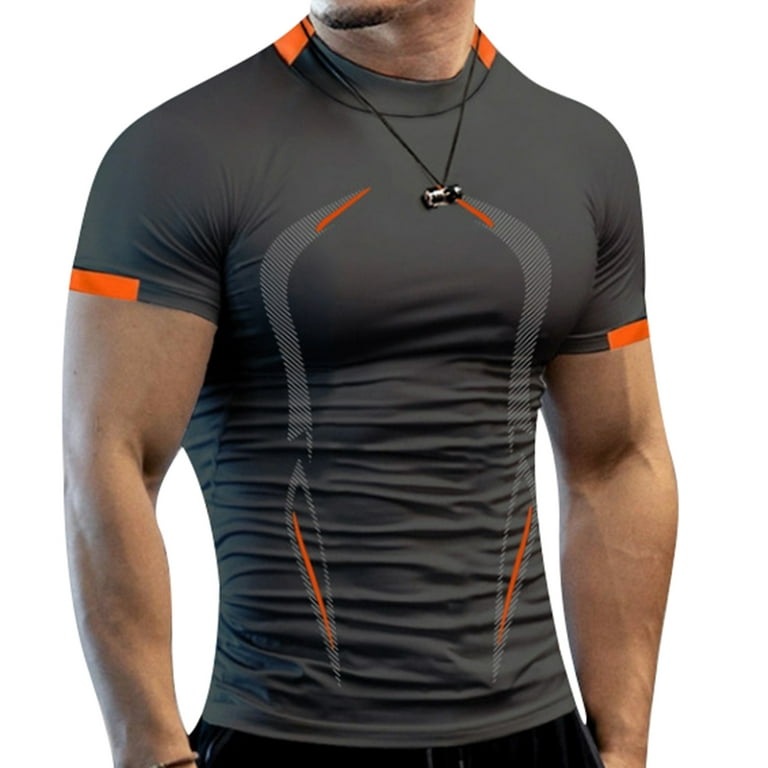 JBEELATE Men's Size Workout Shirts Quick Dry Fit Short-Sleeve Gym Casual T-Shirts Tops for Athletic, Running, Sports - Walmart.com