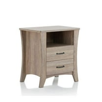HomeRoots Furniture Nightstand, Rustic Natural - Particle Board, MDF Rustic Natural