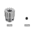 thumbnail image 4 of Uxcell 6mm Aperture 15T Mod 1 Stainless Steel Spur Diff Differential Motor Pinion Gear, 4 of 5