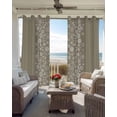 thumbnail image 3 of Japanese Black Out Curtains 54 Inch Long, Short Curtains for Small Window, Grey Simple Traditional Flowers Leaves Pattern Room Darkening Farmhouse Window Curtains for Kitchen Bedroom 42"x54" 2 Panels, 3 of 8