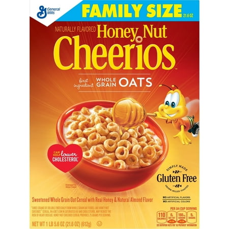 Honey Nut Cheerios Gluten Free Breakfast Cereal, 21.6 oz