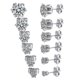 thumbnail image 1 of Aretes de acero inoxidable con circonita cúbica shaofei 6 pares 3 mm, 1 of 2