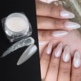 thumbnail image 2 of Brillo de uñas blanco perla Aurora amarillo rosa cromo polvos de luz de luna espejo de concha de Fritillary pigmento polvo decoración de uñas # Y459 Dengxun unisex, 2 of 2