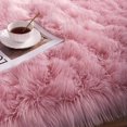 thumbnail image 2 of YJ.GWL Fluffy Faux Sheepskin Plush Area Rug Soft Fuzzy Rugs Floor Carpet for Bedroom Living Room,2.3'x 5',Pink, 2 of 7