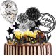 thumbnail image 1 of Birthday Candles Set - Cake Topper Decoration with Cake Candles Confetti Balloon Stars and Fan Cupcake Toppers 12 Pieces Birthday Cake Decor for Birthday Party Celebration (Gold), 1 of 7
