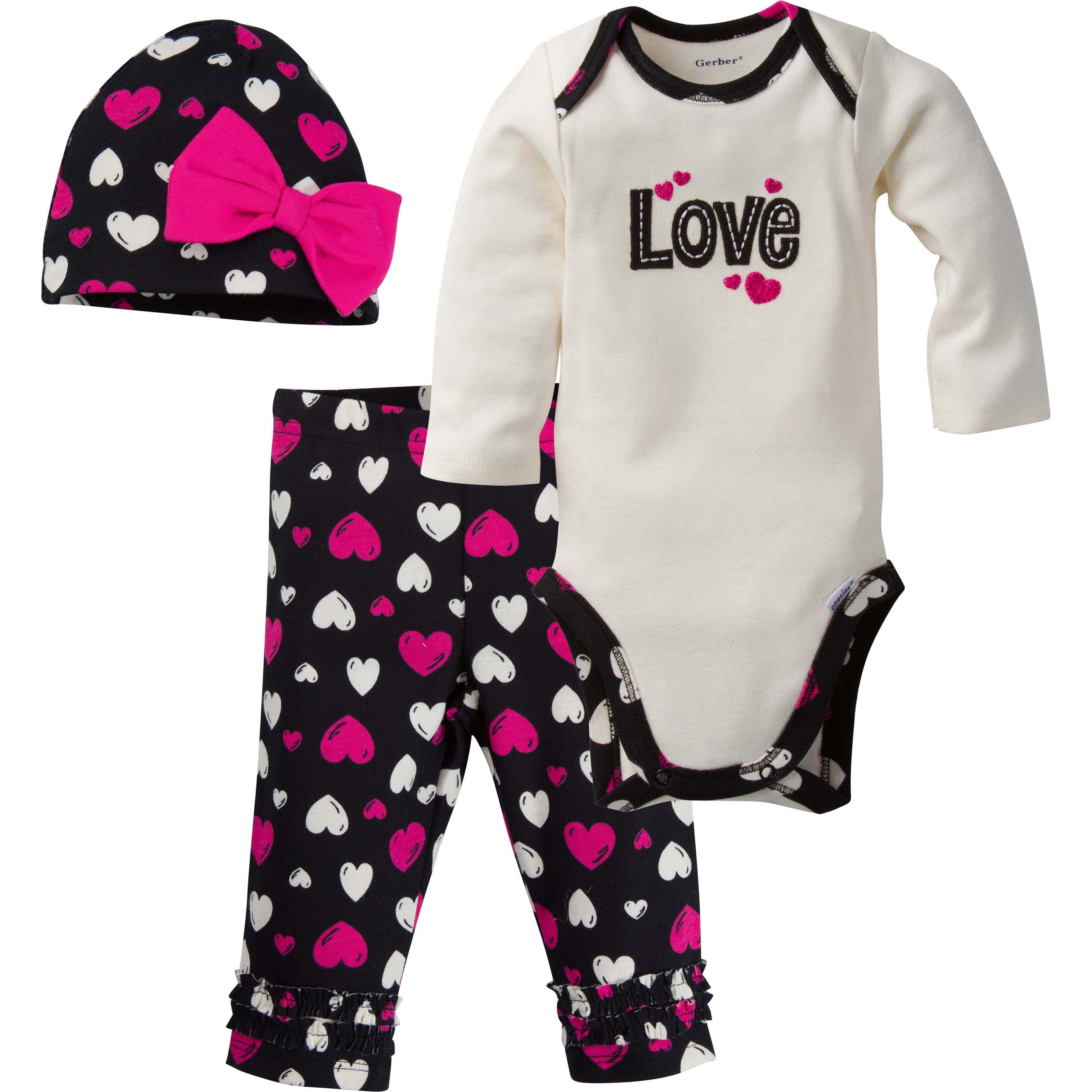 Gerber Childrenswear Gerber Newborn Baby Girl Long Sleeve One