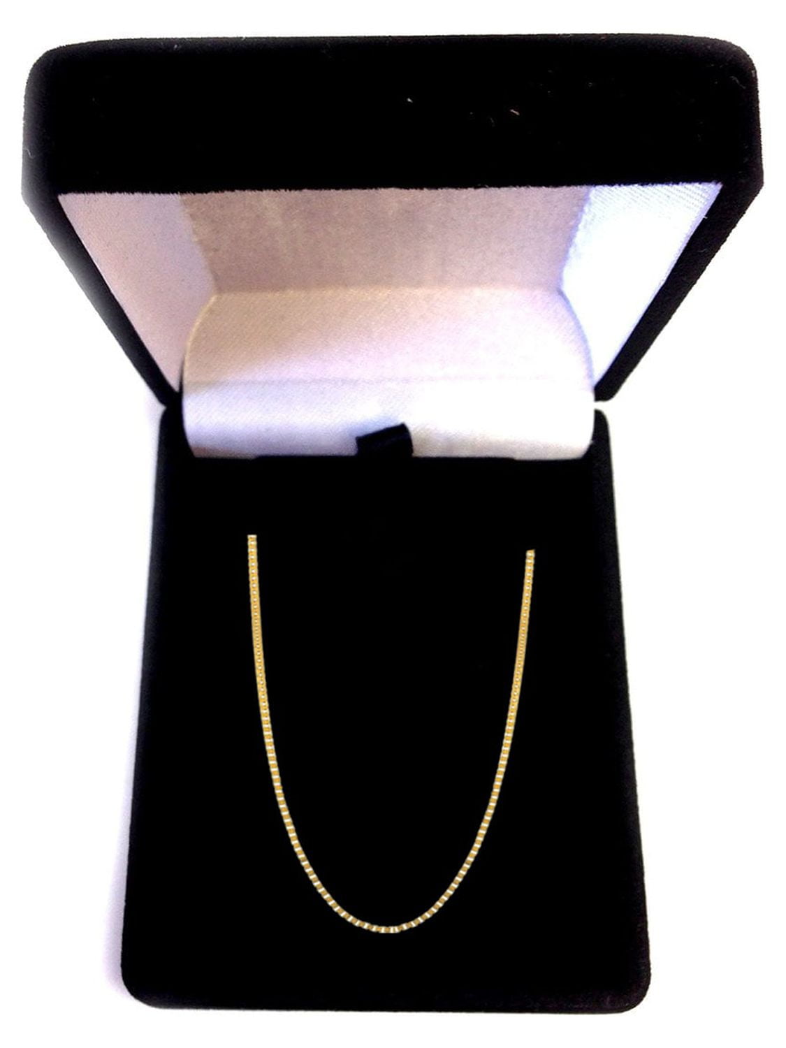 JewelStop 10K Yellow Gold 0.45mm Shiny Box Chain Necklace, Spring Ring Clasp - 18"
