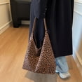 thumbnail image 5 of HUISZJ Leopard Print Shoulder Bag, Women Top Handle Bag, Large Capacity Tote Bag Simple Commuting Bag for Work Travel Outdoor (Brown), 5 of 10