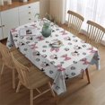 thumbnail image 2 of White Cow Bow Pattern Rectangle Tablecloth 60"x84",Waterproof Polyester Rectangle Table Cloth, Wipeable Spillproof Polyester Tablecloth for Dining, Camping, Indoor and Outdoor, 2 of 5