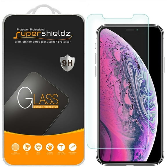 [1-Pack] Supershieldz for Apple iPhone XS Max (6.5") Tempered Glass Screen Protector, Anti-Scratch, Anti-Fingerprint, Bubble Free