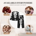 thumbnail image 7 of Honeii White Black Sheep skull Print Women's Pajama Sets Long Sleeve Button Down Sleepwear Nightwear Soft Pjs Lounge Sets 2PCS-Large, 7 of 7