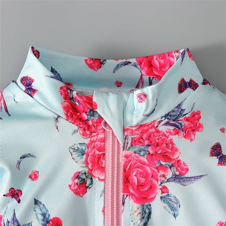 

Cathalem M Set Toddler Girl Swimsuit Infant Floral Zipper Long Sleeve Bathing Suit Swimwear Hairband 2pcs Swimsuits Girls 10 12 Swimwear Sky Blue 3 Years