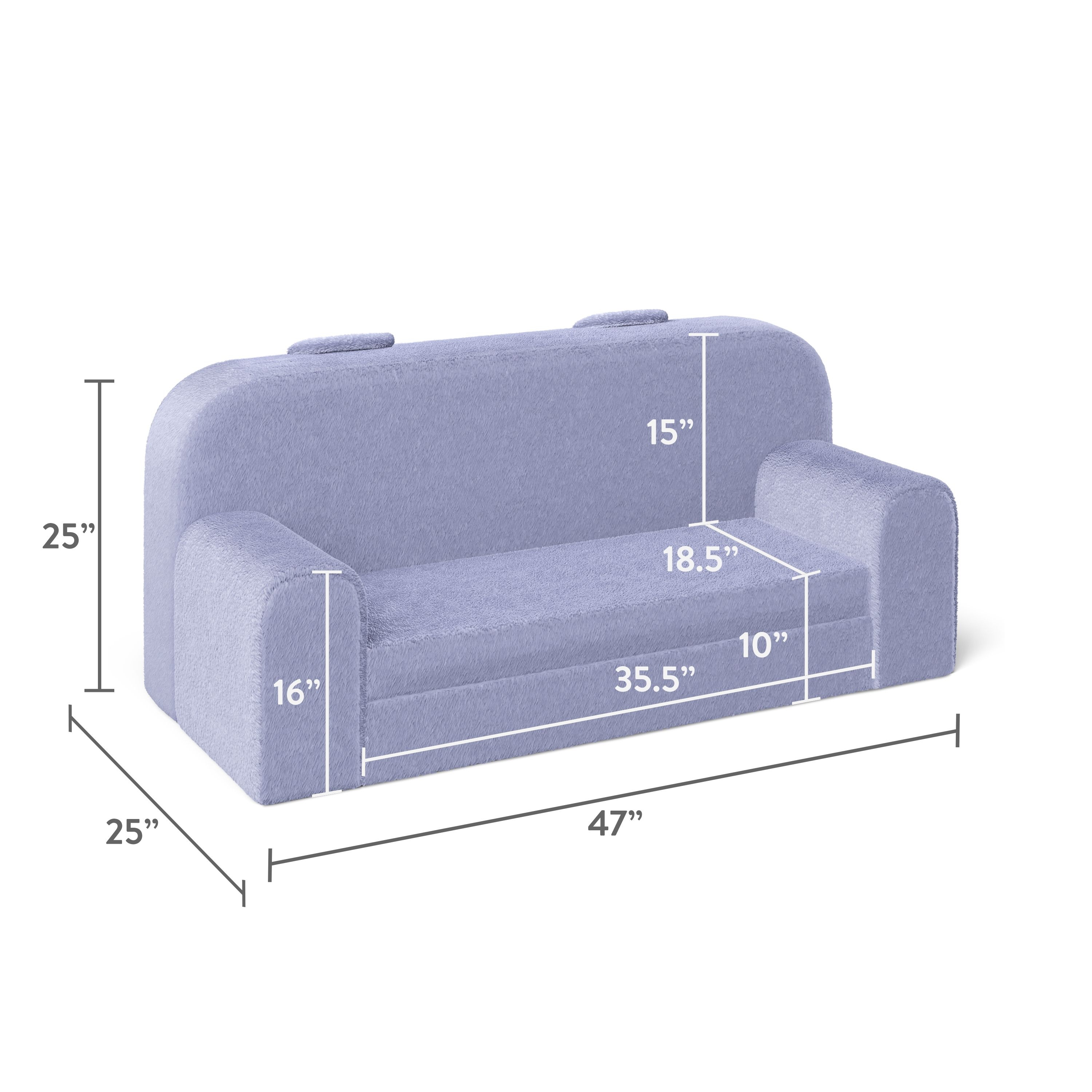 Mainstays Kids Oversized Faux Fur Couch, Light Purple photo 6