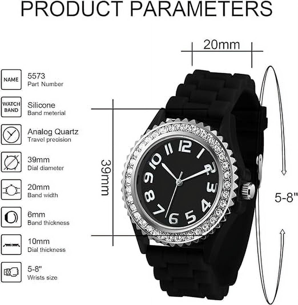 Blekon Christmas Tree Women Watch Crystals Studded Alloy Case Silicone Strap White Dial Santa Claus Analog Watches