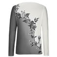 thumbnail image 4 of AOOCHASLIY Women's Blouse Fashion Women Casual V-Neck Long Sleeve Loose Flowers T-Shirt Printing Tops, 4 of 5