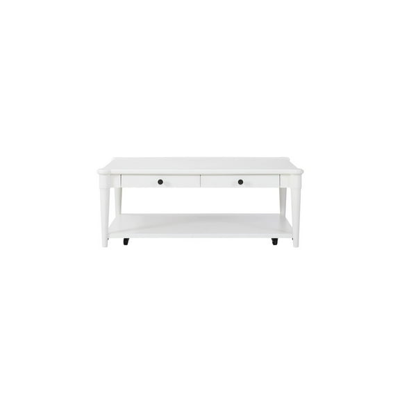 I Home Furnishings Wilmington Wood Top Cocktail Table W/ Casters-White
