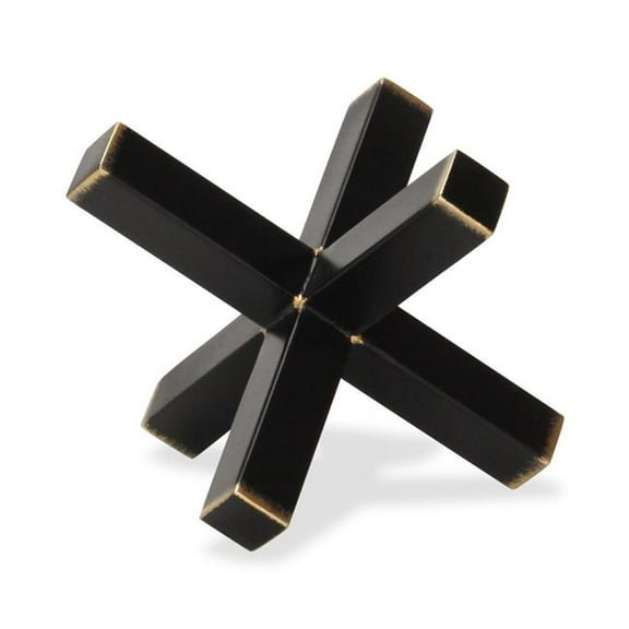 Cheungs 6091BK Eliseen Gold Trim Black Metal Jack Decor