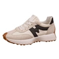 thumbnail image 5 of Rokment Women's Orthopedic Platform Running Walking Shoes Comfortable Vintage Casual Color Block Suede Flatform Mid Heel Tennis Skate Fashion Sneakers Spring Fall White Size 6.5, 5 of 6