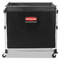 Rubbermaid Commercial Collapsible X-Cart Steel Eight Bushel Cart 24 1/10w x 35 7/10d Black/Silver