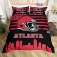 thumbnail image 2 of Manfei American Rugby City Duvet Cover Twin,Football Game Lovers Bedding Sets Twin Size,Red Black Bed Set For Boys Teens,Microfiber Bedroom Decor Reversible（No Comforter）,2-Piece, 2 of 6