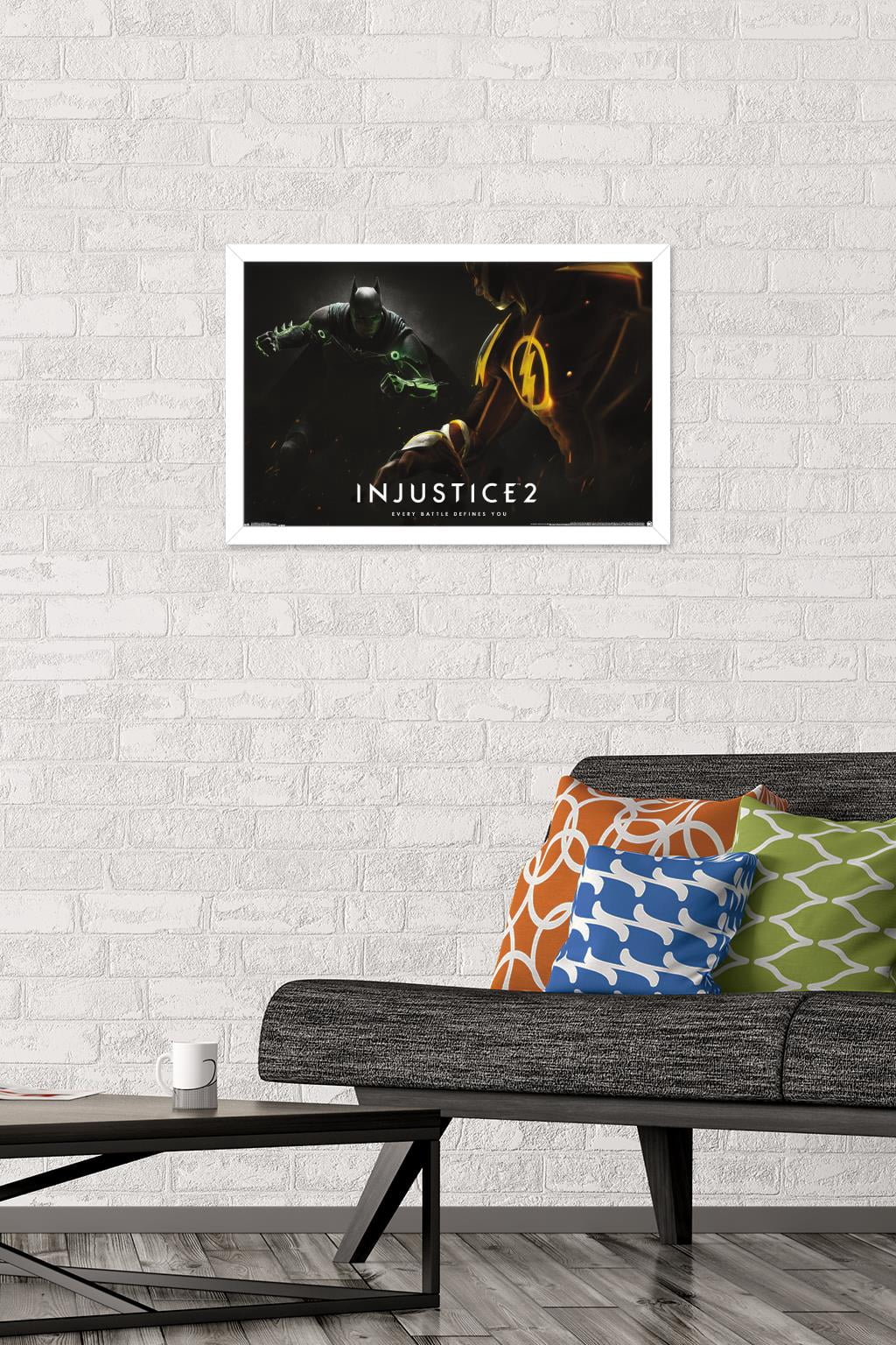 DC Comics - Injustice: Gods Among Us 2 - Batman & The Flash Wall Poster, 14.725" x 22.375", Framed
