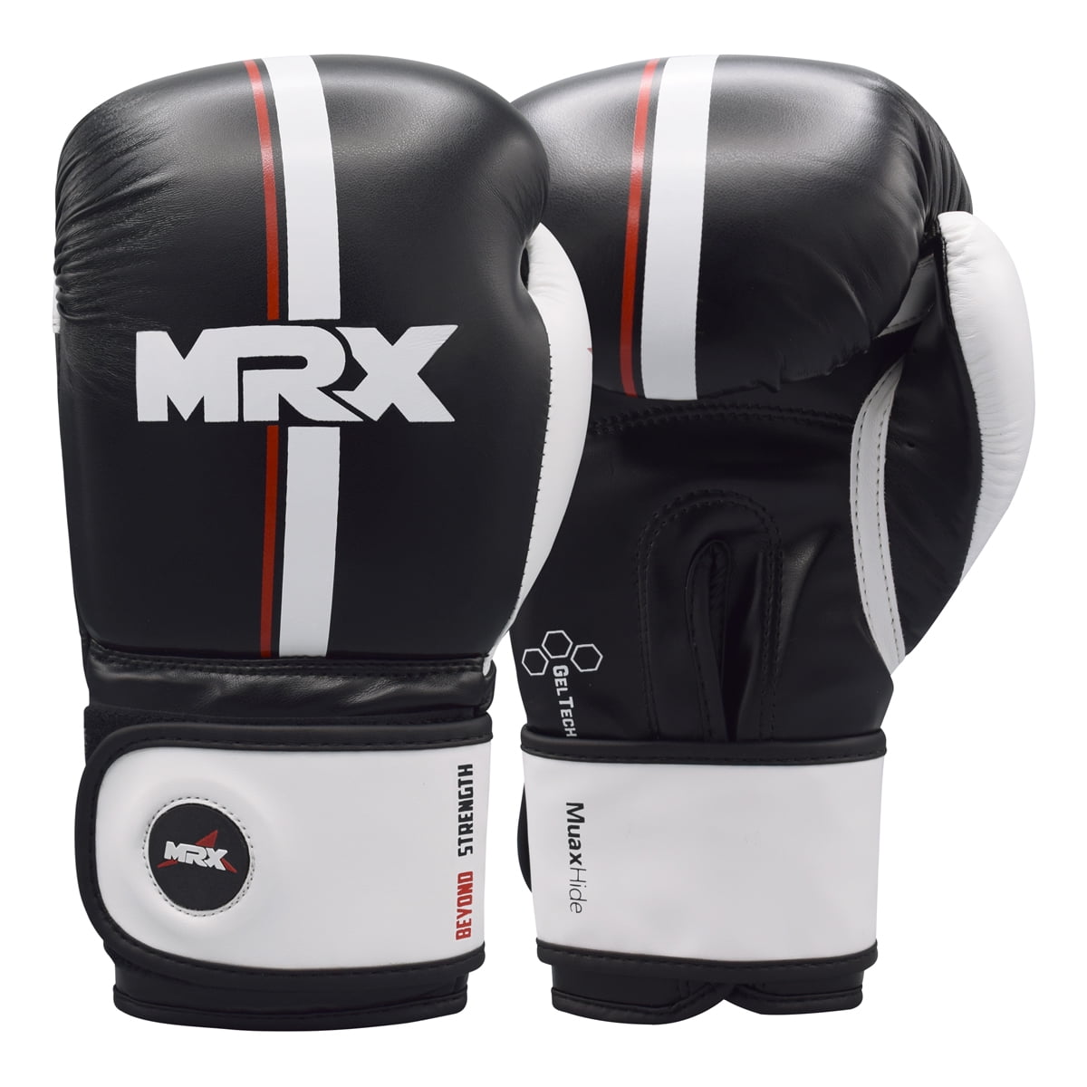 MRX Boxing Gloves for Men Women Boxing Training Gloves Kickboxing Muay Thai Sparring Punching Gloves Kickboxing Gloves Heavy Bag Workout Gloves for Boxing Durable Leather MMA Martial Arts|Black White