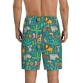thumbnail image 3 of Kdxio Jungle Animals Print Mens Sleep Shorts Bottoms Soft Comfy Pajama Wear Pants with Drawstring Pockets, 3 of 7