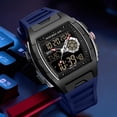 thumbnail image 5 of Men Watches Business Dress Chronograph Big Square Quartz Analog Male Watch Silicone Strap Waterproof Date Gift Mens Wrsit Watch, 5 of 8