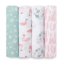 aden   anais Essentials 4-Pack Cotton Muslin Swaddle Blankets, Briar Rose