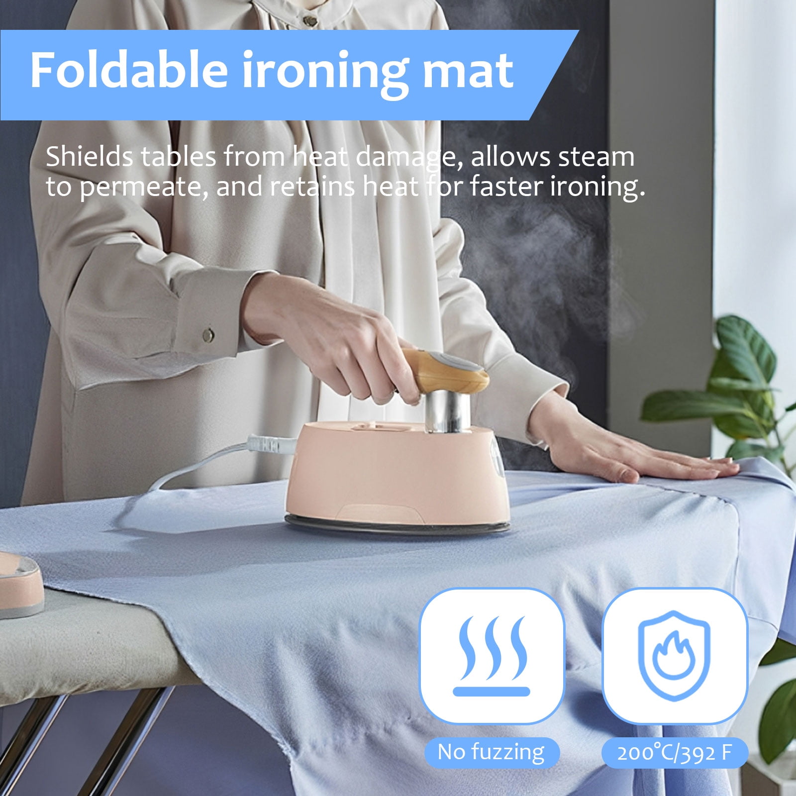 Qianwei Steamer Board for Clothes with Ironing Glove,Stand for Steaming Clothes,Steamer Pad,Hanging Ironing Board,Steamer for Clothes,Hanging Steam Iron Pad