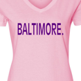 thumbnail image 4 of Inktastic Baltimore in Purple Text Women's V-Neck T-Shirt, 4 of 5