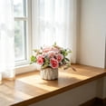 thumbnail image 5 of Artificial Potted Plant Multi-Color Rose and Hydrangea Arrangement, Decorative Ceramic Pot, Pre-Potted for Home Office Desk Entryway, Long-Lasting Colors, 5 of 5