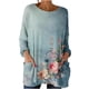 thumbnail image 3 of TaTaai Women’s Casual Round Neck Vintage Print Long Sleeve Blouse With Pockets Loose Fit Solid Base T Shirts Soft Polyester Daily Holiday Travel Top Gift, 3 of 7