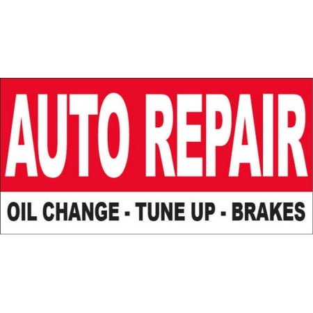 Auto Tune - GHP 2'x4' Auto Repair Oil Change Tune Up Brakes Vinyl Banner Sign with Metal Grommets
